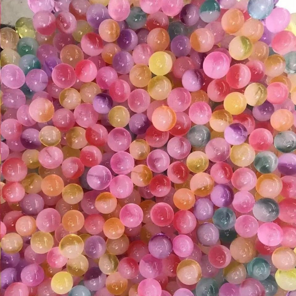 双色新品花纹浮图泡大珠水晶泥珠海绵宝宝水培植物珠