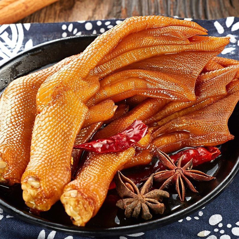 香辣泡鸭爪子超市同款开袋即食卤味休闲零食小吃泡椒鸭掌批发包邮