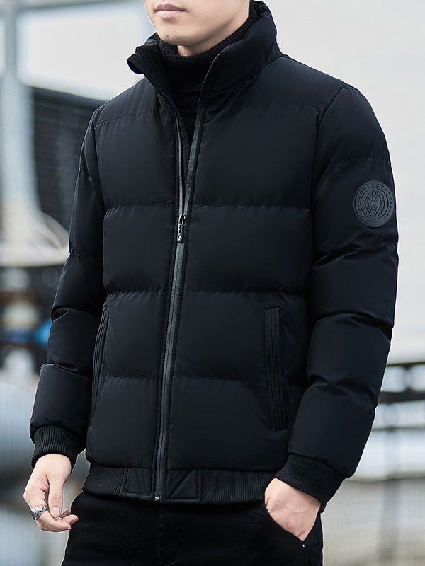 秋冬季新款男士棉服防风加厚保暖休闲立领修身潮流帅气棉衣外套男