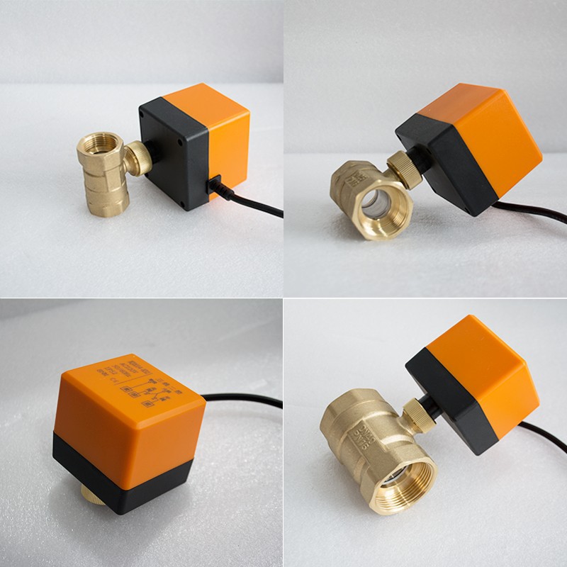 太阳能二通电动阀dn15丝扣水管控制开关铜阀水阀220v电动球阀阀门