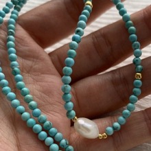 创汇期出口海外 天然原矿无优化石榴籽绿松石项链 支持国检 美国