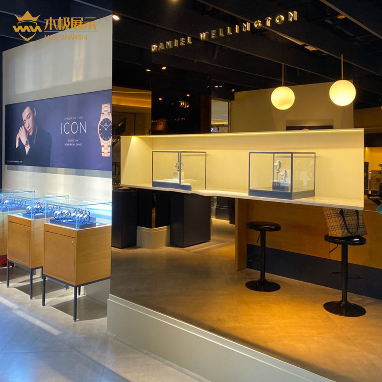 轻奢品牌手表专柜展示柜 商场中岛店精品玻璃展柜 钟表货柜