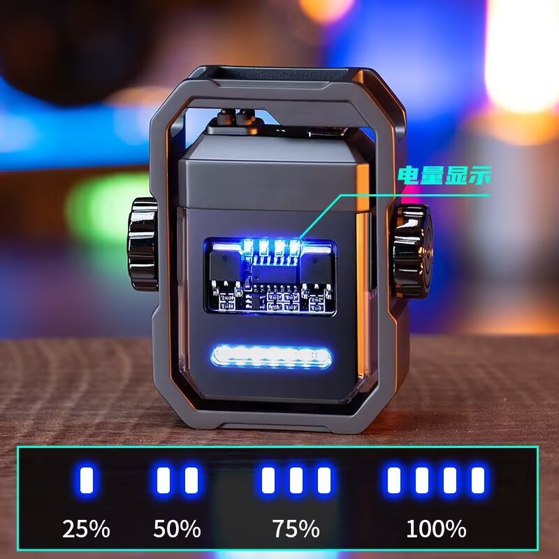 Cross-Border Supply X12 Mech Arc Charging Lighter Windproof Cyberpunk Rotating Decompression Personalized Creative Men