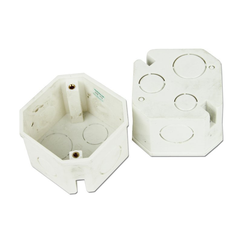 门窗料pvc八角盒八角灯盒电线底盒塑料线盒(全四分)电缆接线盒鑫