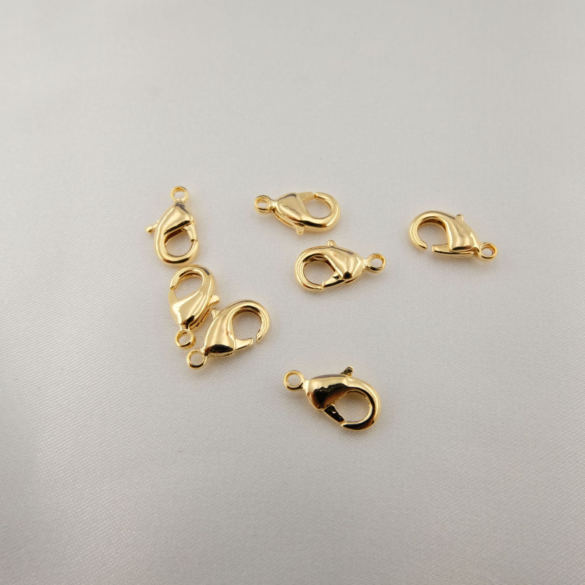 301龙虾扣14k包金项链连接扣小号手链扣10mm保色龙虾扣锌合金材质