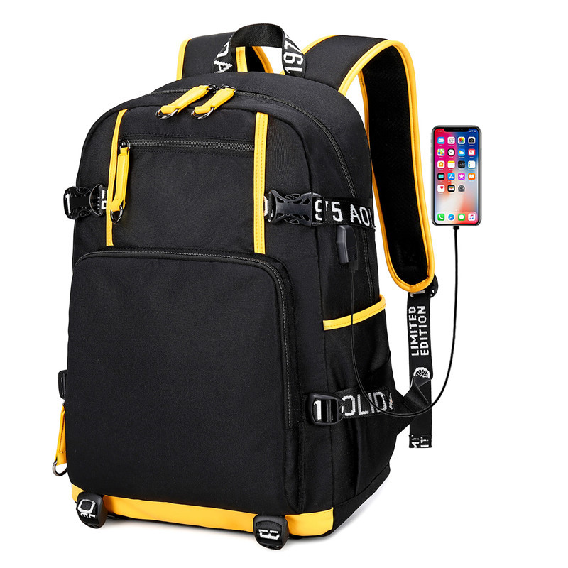 New Heat Mark Backpack Male Middle School Student Schoolbag Female Oxford Waterproof Computer Bag Leisure Travel Backpack Male Bag