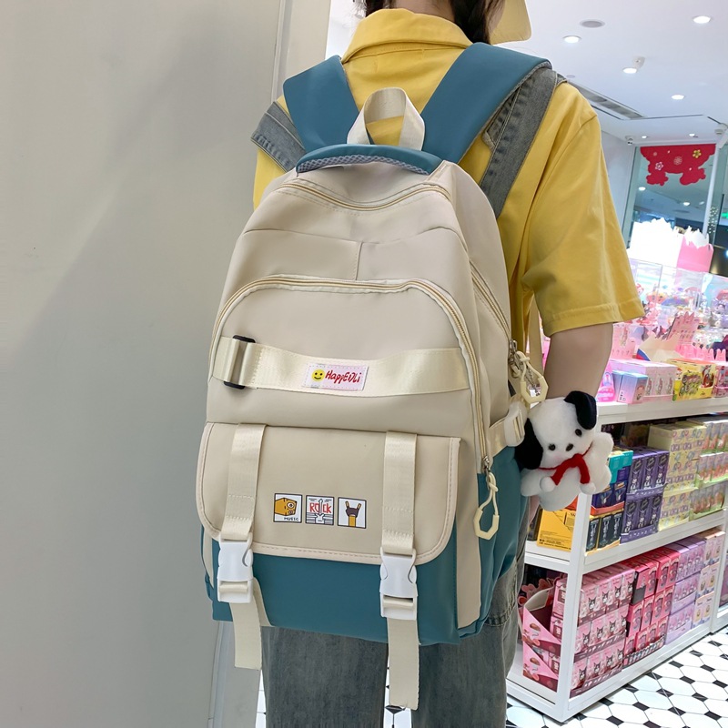 New Schoolbag Female Middle School Students Large Capacity Multi-Layer Backpack Japanese Style Burden Reduction Student Backpack Male Middle School Student