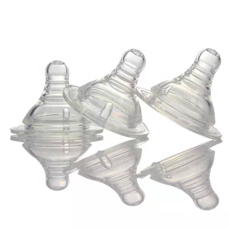 宽口奶嘴通用奶瓶头厂家批发硅胶超柔软宽广口径奶嘴单独opp包装