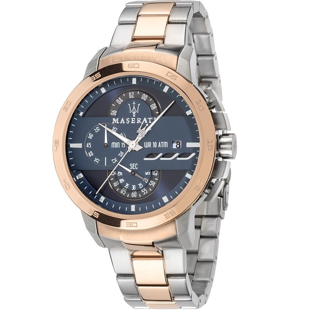 玛莎拉蒂maserati大表盘潮流石英表计时码表网红抖音男士手表防水