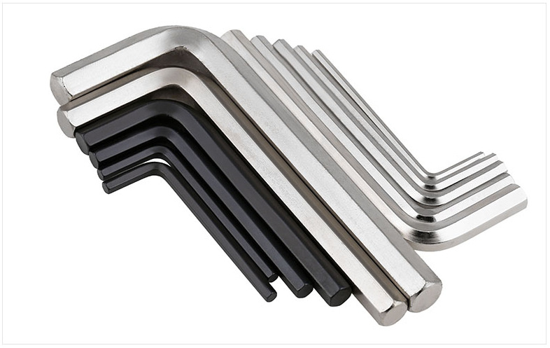 镀镍/发黑l型内六角扳手 碳钢工艺镀锌六角匙m1.27-m5