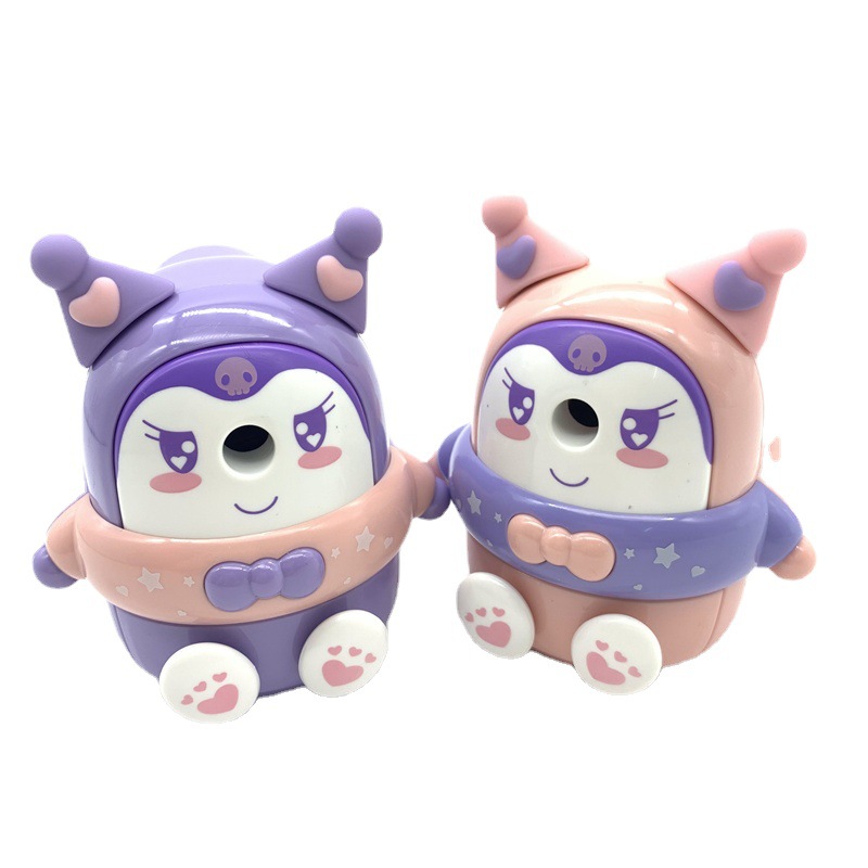 Foreign Trade Sanrio Clow M Shape Hand-Cranking Pencil Sharpener Cute Purple Little Devil Cat Pen Spinning Pen Planer Batch