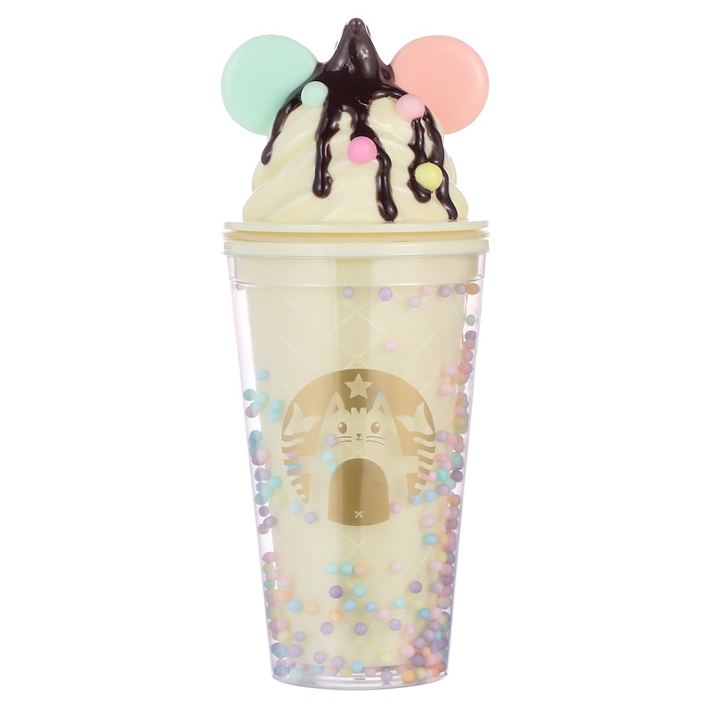 Youwu Liangpin Macaron Cute Ice Cream Ice Cup Summer Cup with Straw Macaron Tumbler