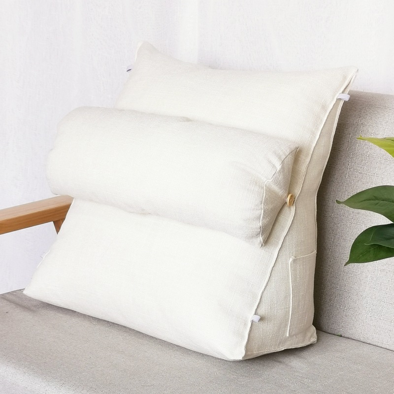 床上软包穿床头三角靠背飘窗长靠枕沙发大靠垫拉链可拆护颈调节