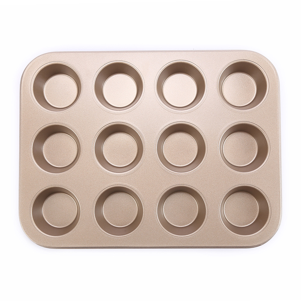 SOURCE Factory Carbon Steel Mold Thickened Non-Stick Cake Mold Multi-Function Baking Utensils 6-Hole 12-Hole 24-Hole Baking Tray