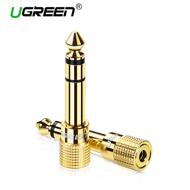 ugreen jack 65 635mm plug to 35mm connector话筒音响转接头跨