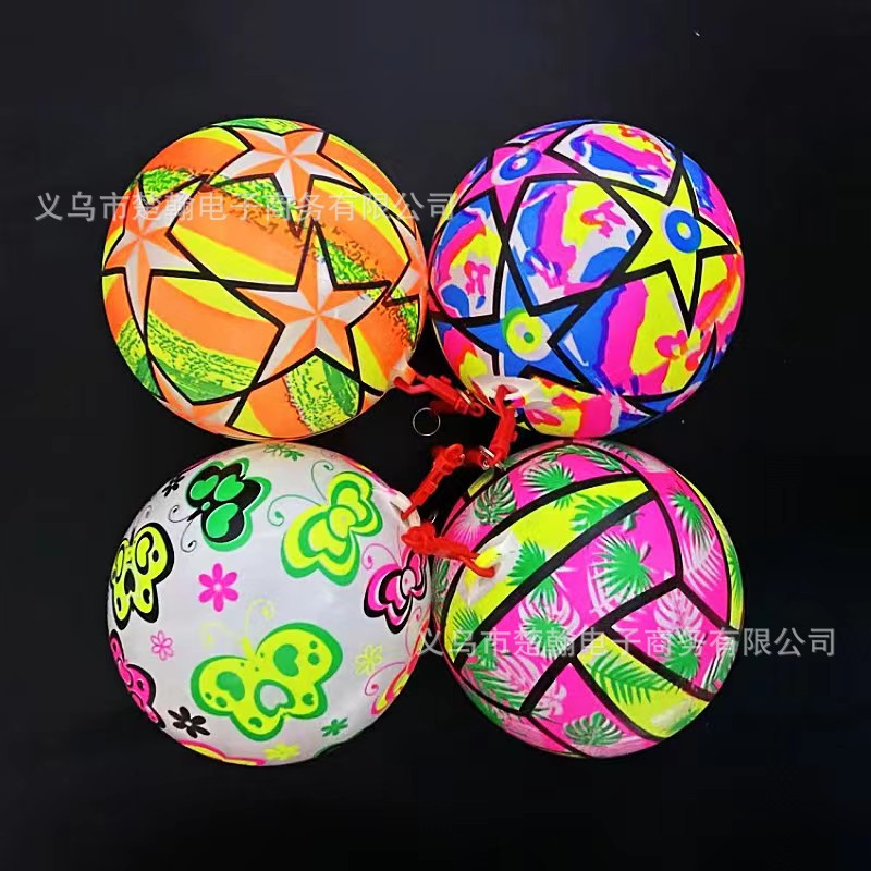 New Children's Luminous Chain Pat Ball Flash Football Drawstring Fitness Swing Ball Elastic Toy Push Wholesale