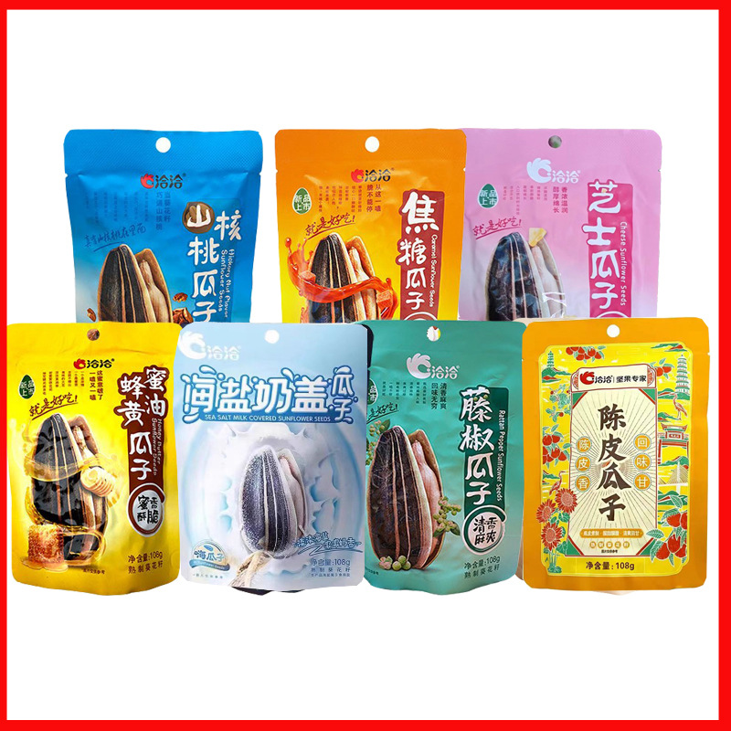 洽洽瓜子焦糖 藤椒 海盐 蜂蜜黄油 山核桃味瓜子108克/袋