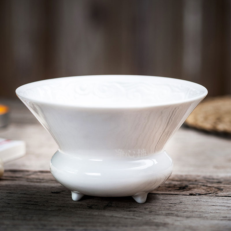 白瓷小香炉上香家用室内插香供佛观音佛像供奉白瓷香薰炉迷你白色