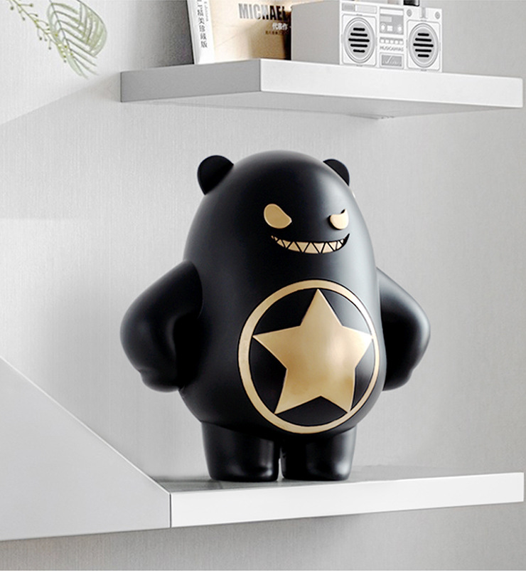 正版弹弹熊潮玩手办动漫明星熊霸摆件暴力熊公仔家居装饰创意礼物