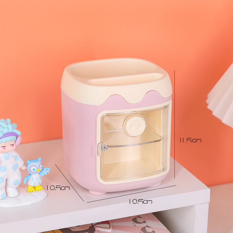 Cartoon Piggy Pen Holder Ins High-Looking Multi-Grid Student Girl Cute Multi-Functional Storage Box Desktop Stationery Box