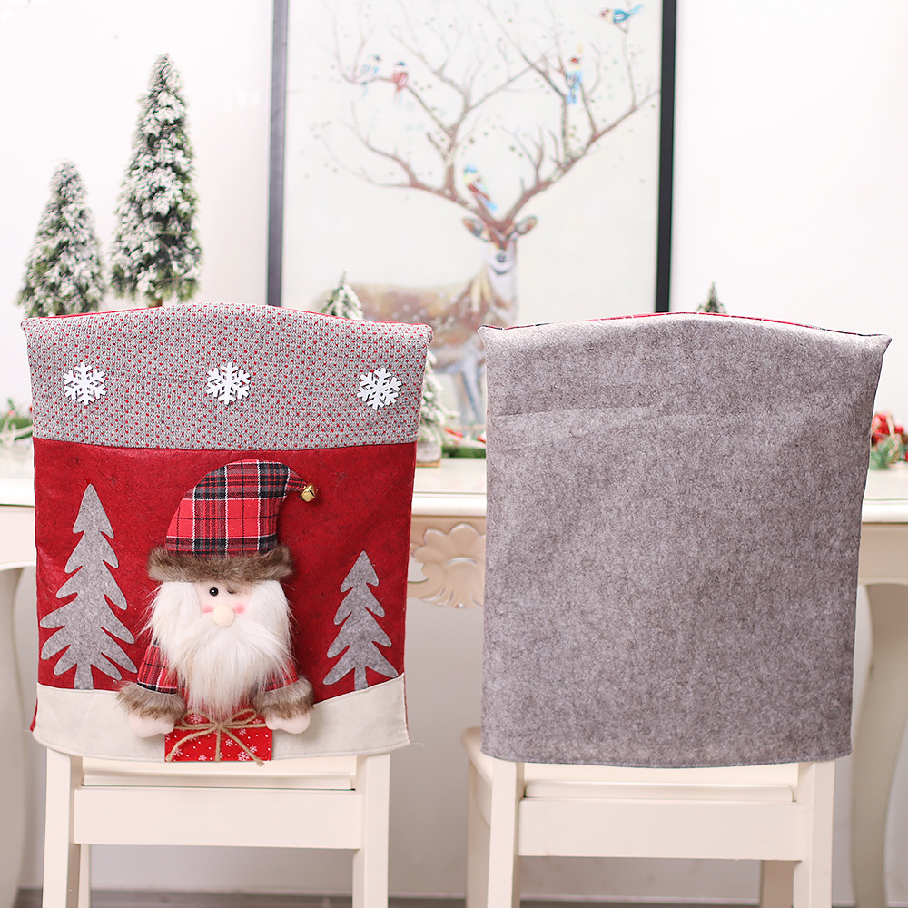 Mingguan Cross-Border New Imitation Leather Three-Dimensional Cartoon Doll Chair Cover Santa Claus Table and Chair Cover Kitchen Dress up Props