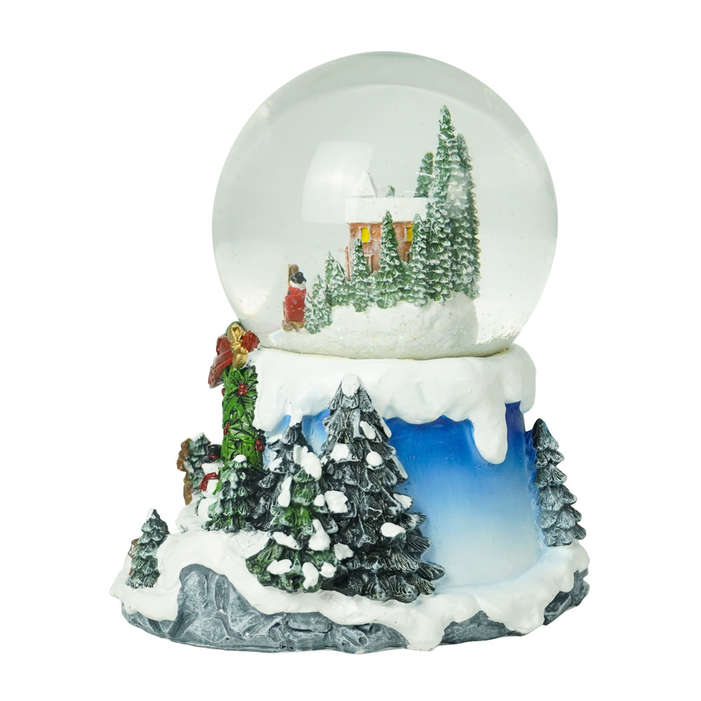 Christmas Decorations Santa Claus Snowman Scene Layout Children's Gifts Crystal Ball Decoration with Lights and Music