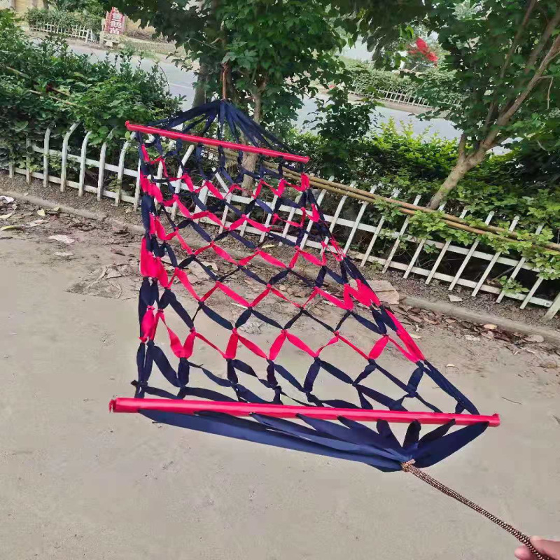 网状吊床带棍螺纹布条网状吊床户外室内创意秋千棍吊床配绳厂直销