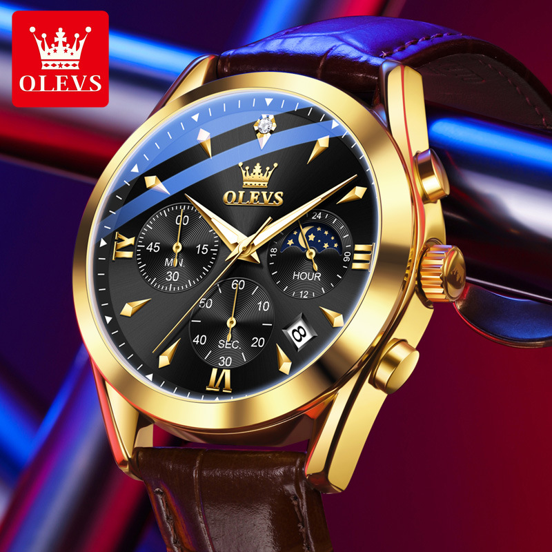 一件代发欧利时品牌手表新款多功能石英表男跨境热销男士手表男表