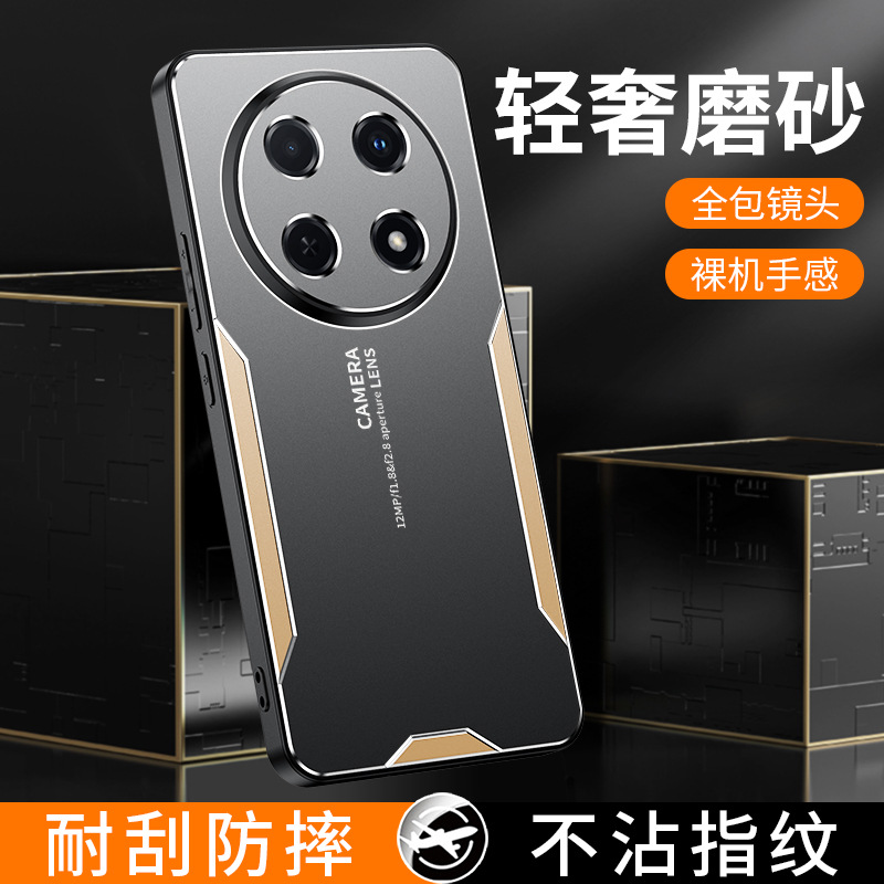 适用荣耀400Pro三角刀锋手机壳X60GT金属镜头X70i软边Power保护套