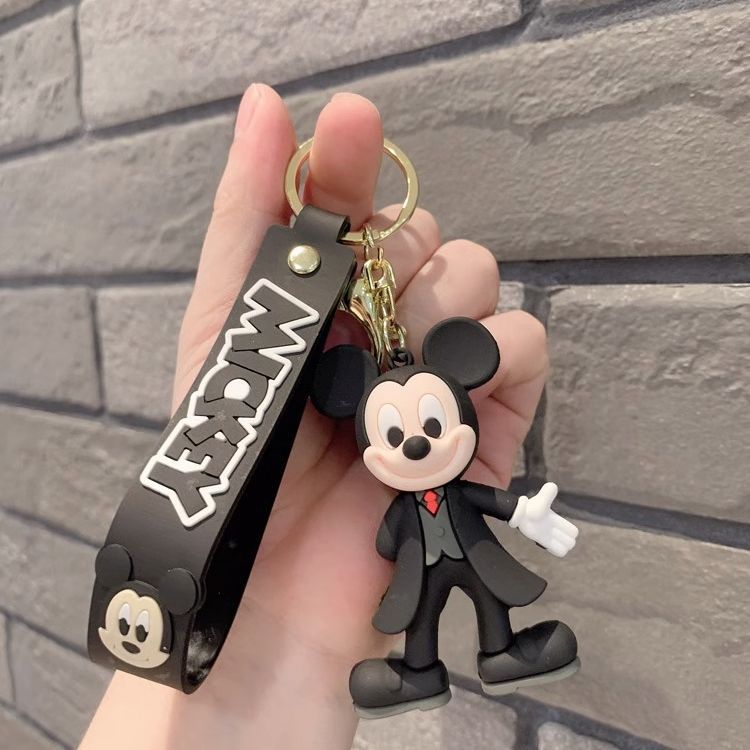 Cartoon Mickey Minnie Ornament Keychain Doll Electric Car Pendant Pendant Ornaments for Couple High Sense Girls' Bags