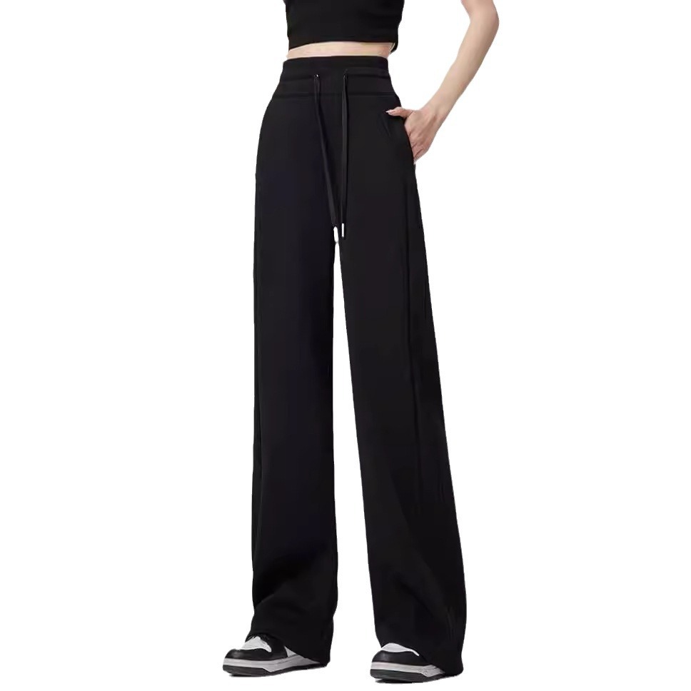 American Lulu Wide-Leg Pants Women's 2024 Spring/Summer Straight-Leg Pants High Waist Slimming Mopping Casual Sweatpants Tall Pants Women Clothes
