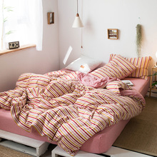 床上用品床单式针织纯棉四件套柔软舒适床笠式床上四件套批发