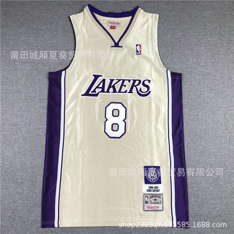nba刺绣球衣湖人队24#23詹姆斯复古刺绣篮球服运动训练服套装代发