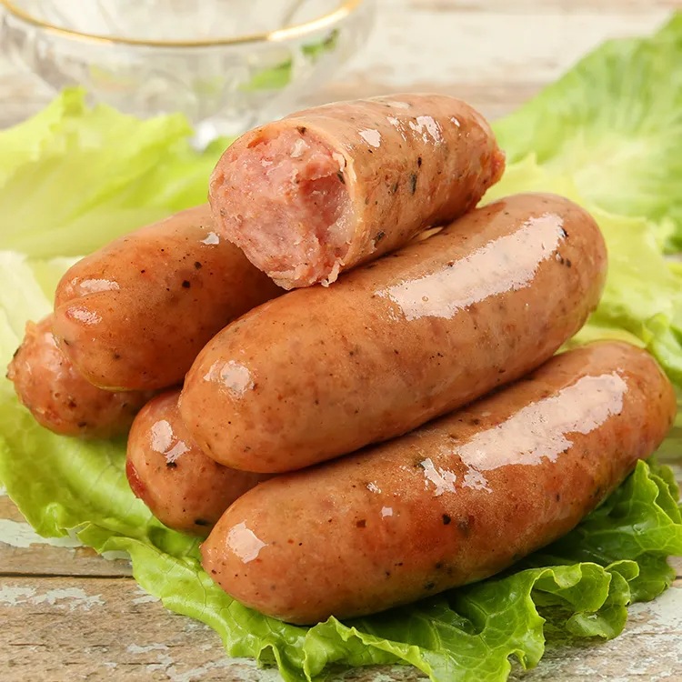 火山石地道肠烤肠原味黑椒肉肠脆皮香肠台湾风味热狗肠烧烤批发