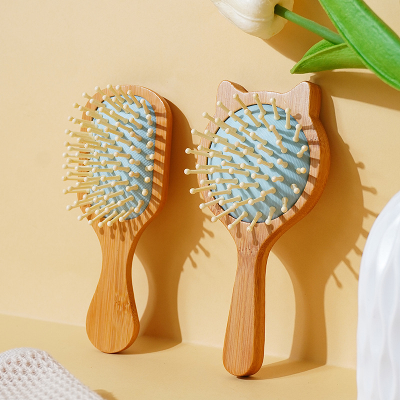 factory in stock wholesale mini cute shape bamboo air cushion massage comb easy to carry fast cleaning shape hairdressing comb