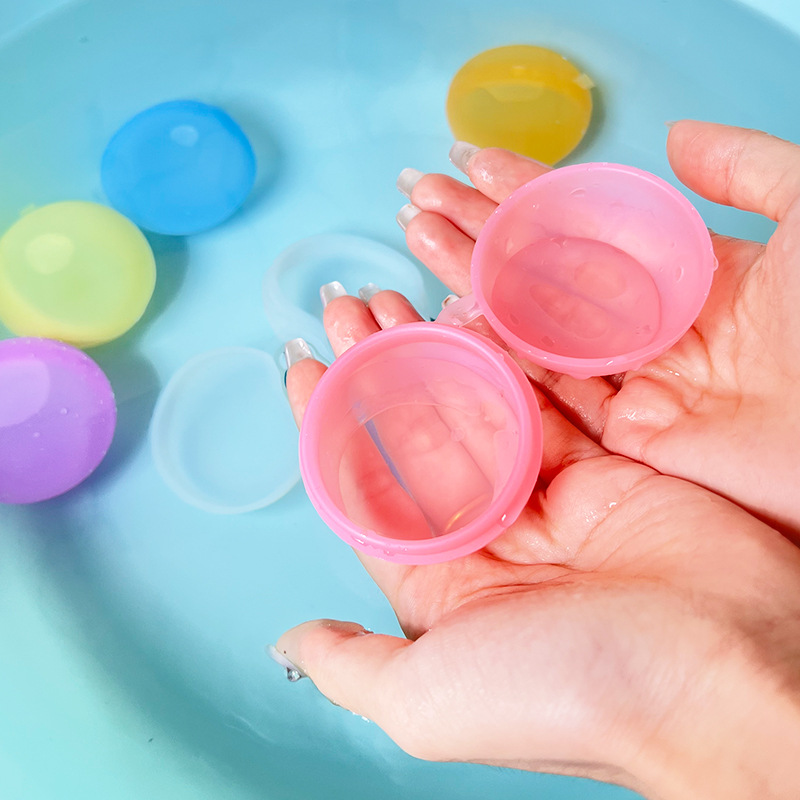 Amazon Hot Silicone Water Ball Reusable Children Water Fight Water Injection Water Ball Automatic Sealing Water Bomb