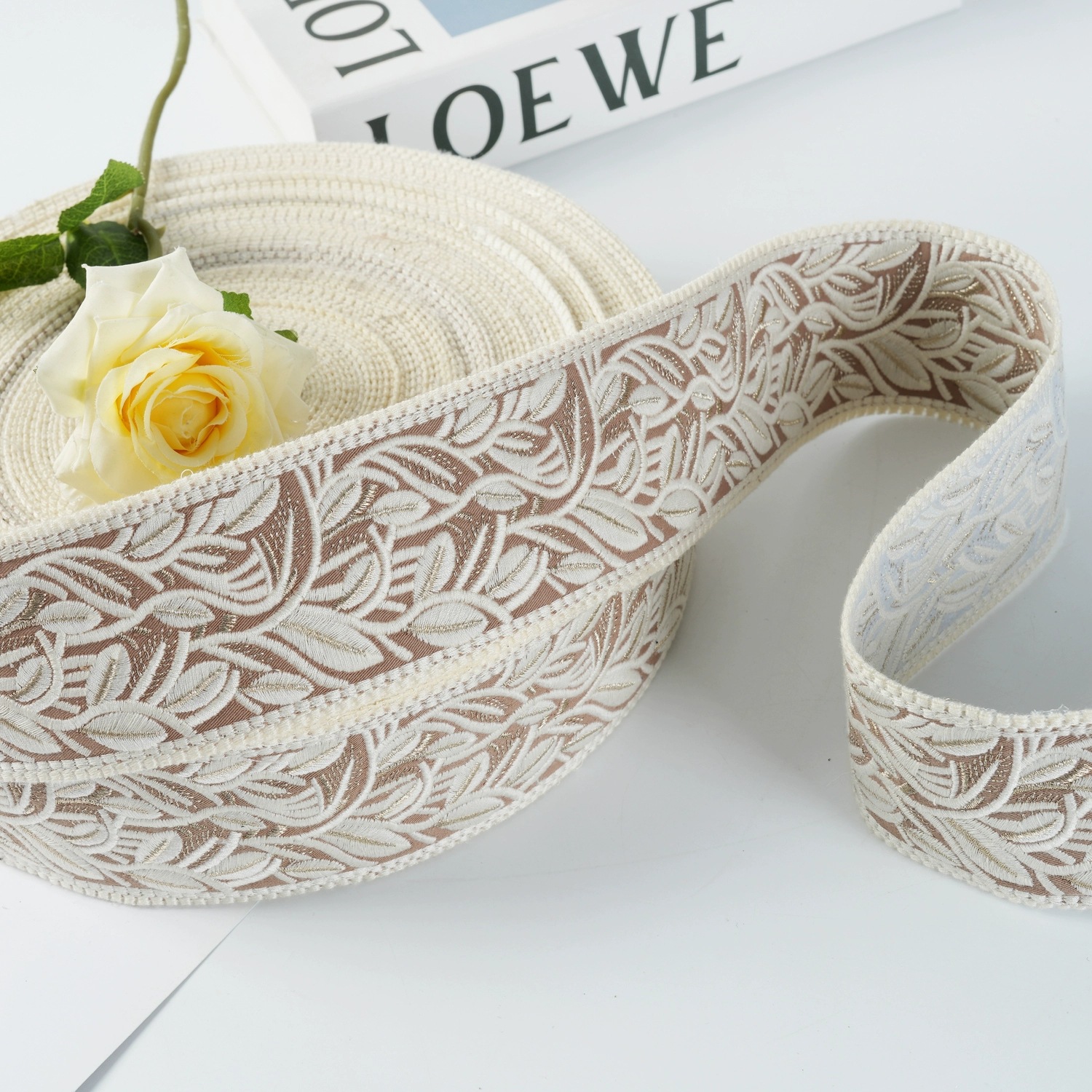 窗帘花边软装法式立体绣花织带竖拼接厚实沙发靠垫高级感diy侧边