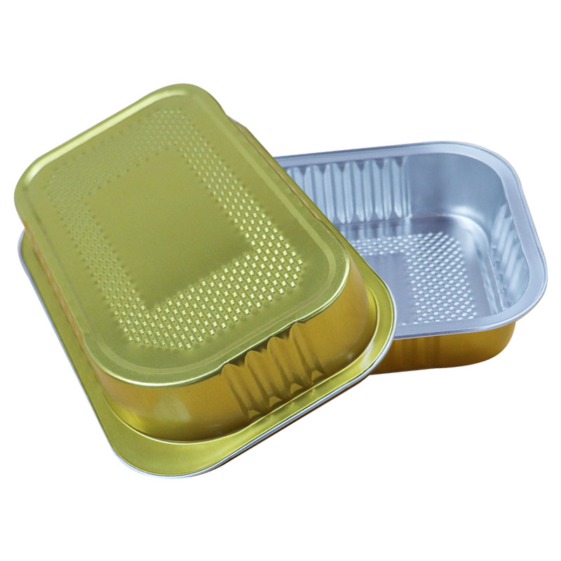 定制一次性彩色航空铝餐盒 长方形外卖铝箔打包盒 优良食品快餐盒