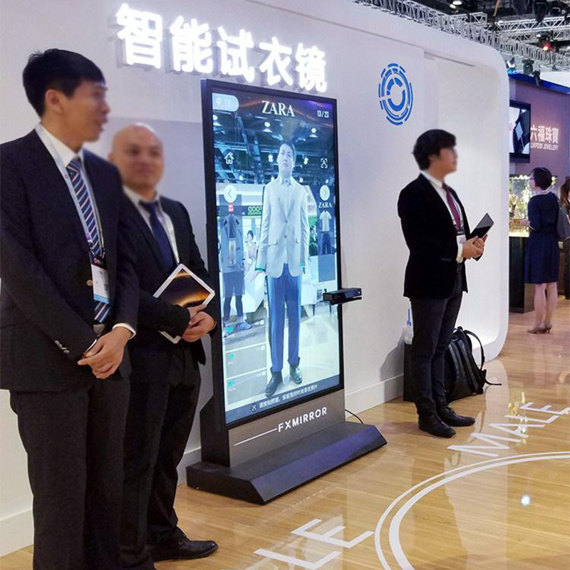 智能虚拟体感试衣镜虚拟试衣间3d互动vr穿衣镜广告机试衣魔镜