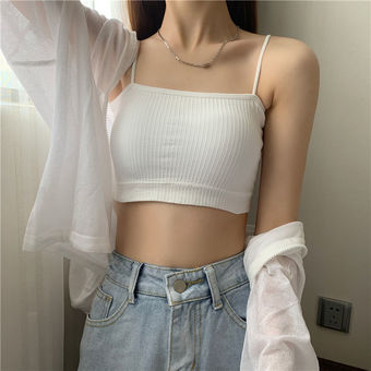 内衣女学生韩版初中生少女美背吊带小背心女士内穿裹胸抹胸无钢圈