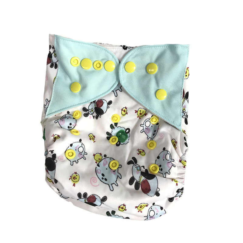 Amazon Bao Model Spot Diaper Pants Newborn Baby Diaper Cover Digital Printing Leak-Proof Bamboo Charcoal Cloth Diaper Pants