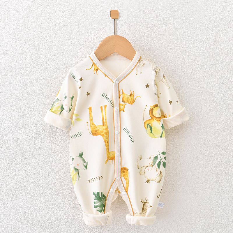 Newborn Jumpsuit Long Sleeve Spring and Autumn Romper Clothes for Babies Pajamas Internet Celebrity Baby's Romper Outerwear Autumn Wear Baby Clothes
