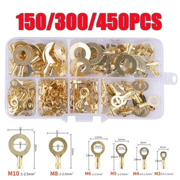 150/300/450/540pcs 环形端子 m3 m4 m5 m6 m8 m10接线片连接器
