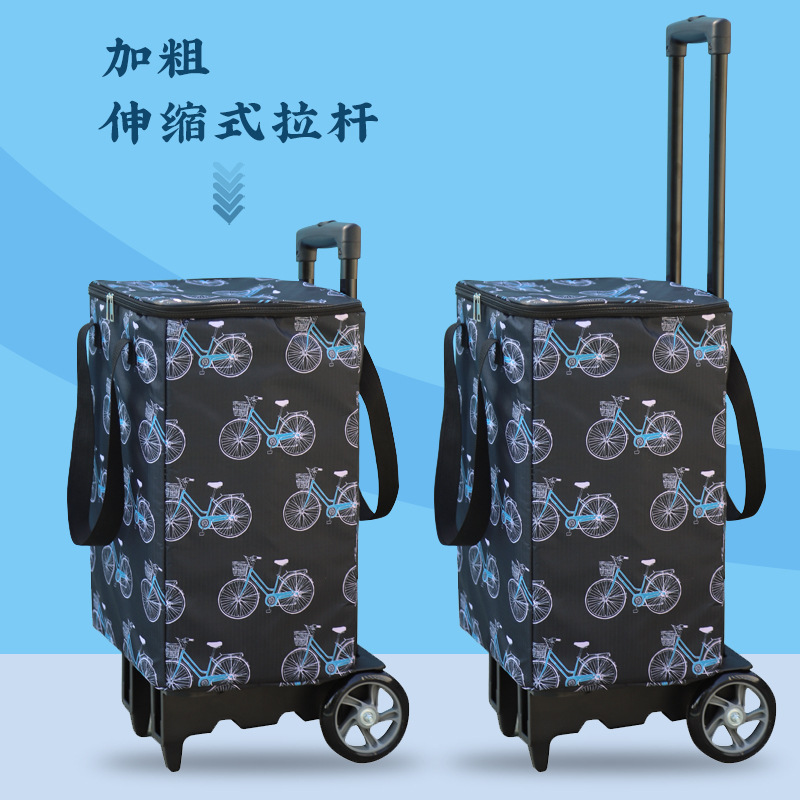 买菜小拉车家用快递小推车拉货拖车折叠便携拉杆车超市购物手拉车