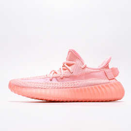 莆田鞋货源 yeezy 350 v2 荧光粉色玫红真爆椰子鞋男女运动鞋