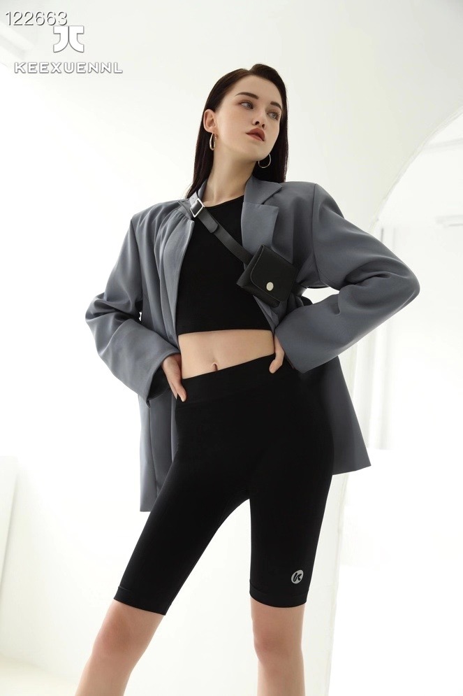 珂宣尼闪电骑行裤x6时尚高腰无痕冰感纤维面料提臀收腹五分打底裤