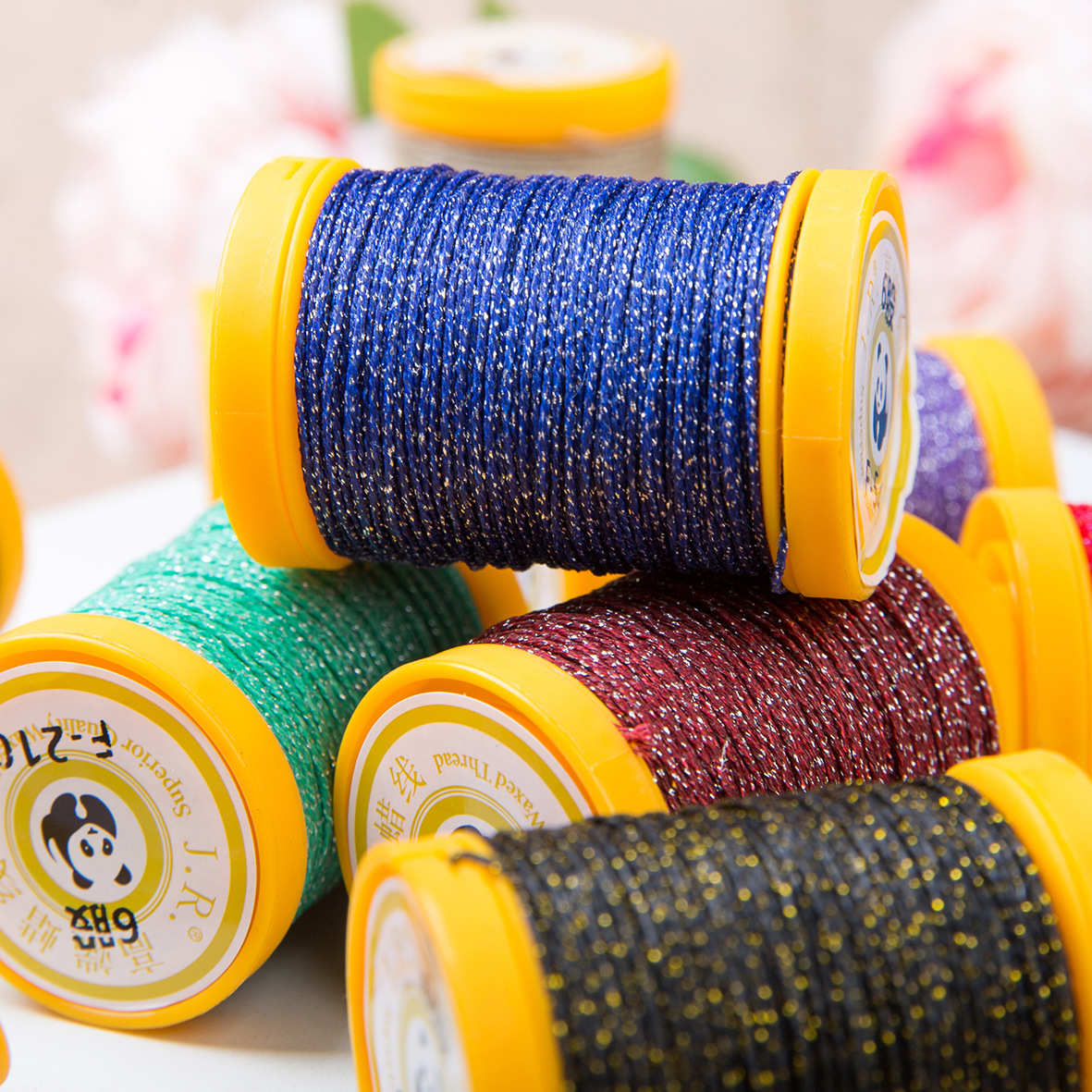 JR Factory Direct Sales Sprinkling Gold Wax Line 3-Strand 6-Strand High-End Mixed Gold Silk Silver Thread DIY Thread DIY Braid Rope Macrame