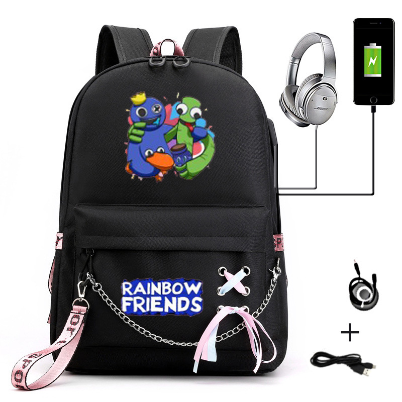 2 New Rainbow Friends School Bag Male and Female Students Backpack Printing Large Capacity Outdoor