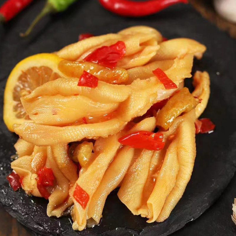 无骨鸭掌酸辣柠檬全脱骨鸭爪250克袋装卤味熟食饭店冻货厂家直发