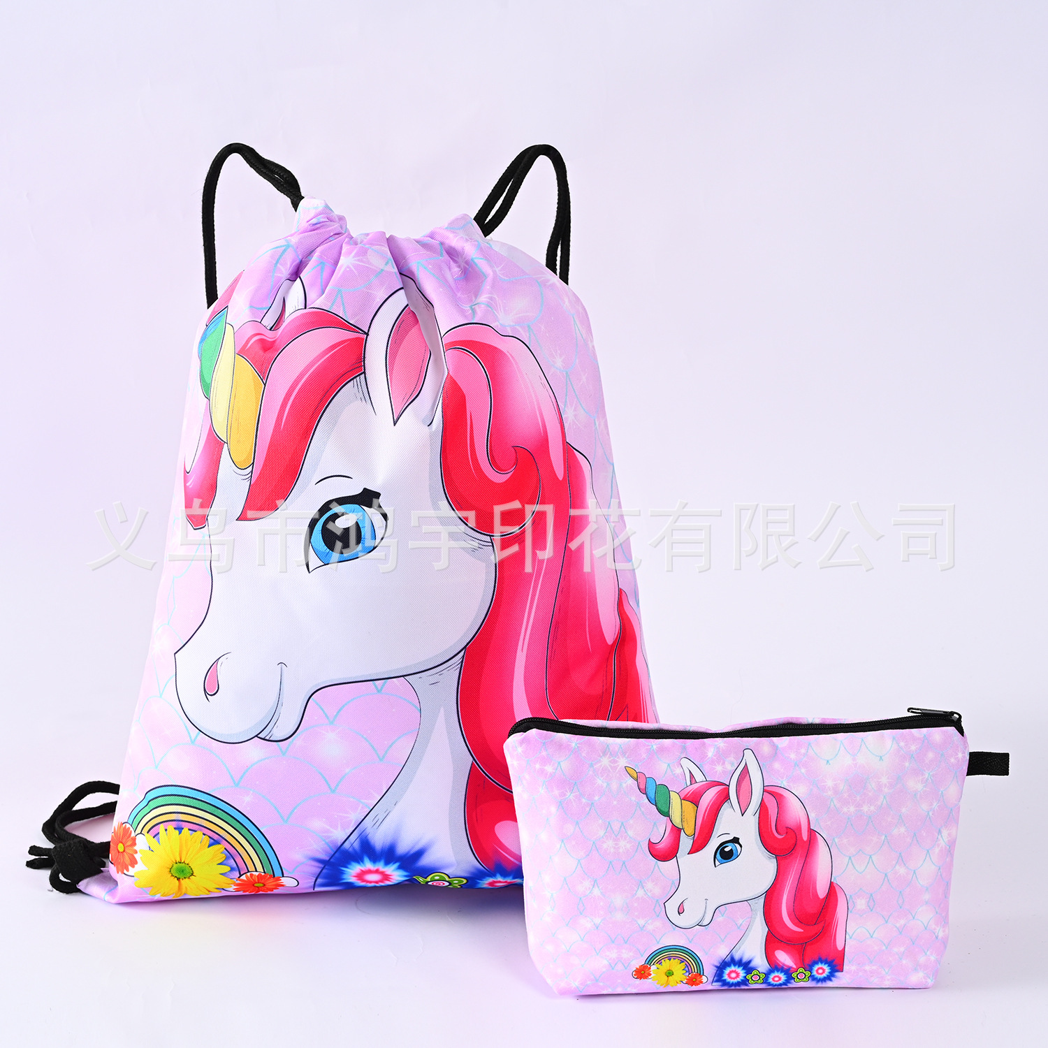 Factory Direct Supply New Cartoon Oxford Fabric Drawstring Bag Storage Bag Unicorn Buggy Bag Children Backpack Bag Wholesale